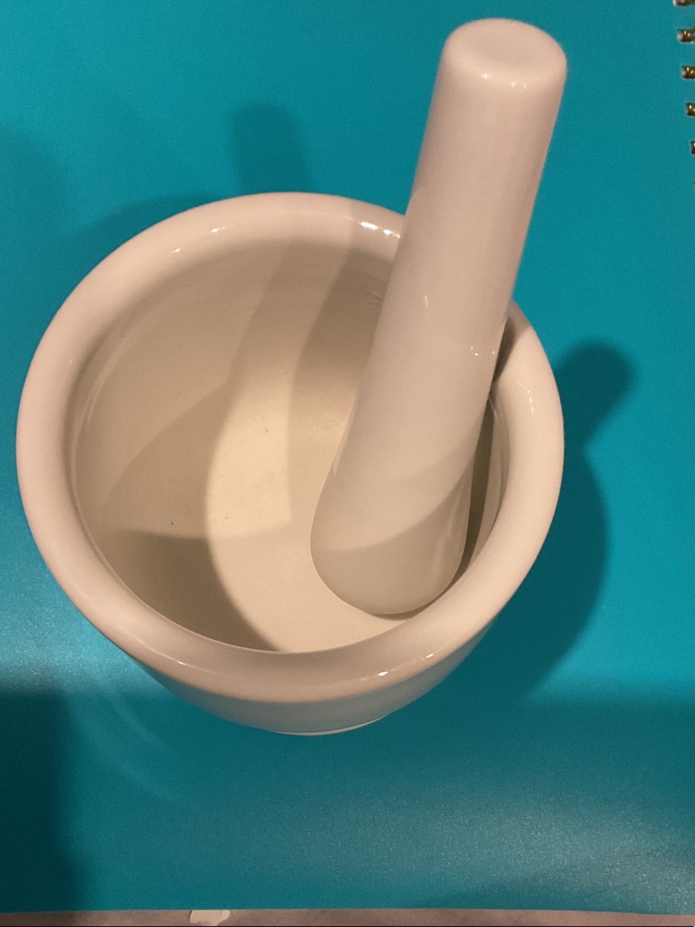 Cost Plus World Market White Ceramic Mortar and Pestle made in Japan